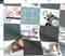Woodland Patchwork Quilt Rotated Bear Moose Fox Raccoon Wolf Gray & Blue Nursery Animals Forest Boys Custom Printed Fabric by Spoonflower Various Fabrics by the Yard or Fat Quarter